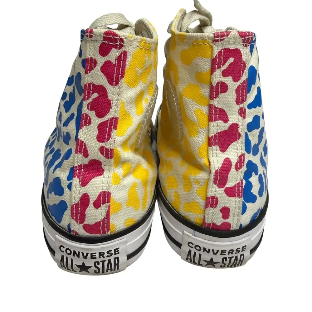 Converse All Star Wild High Top Animal Print Sneakers Shoes Rainbow Youth 5.5